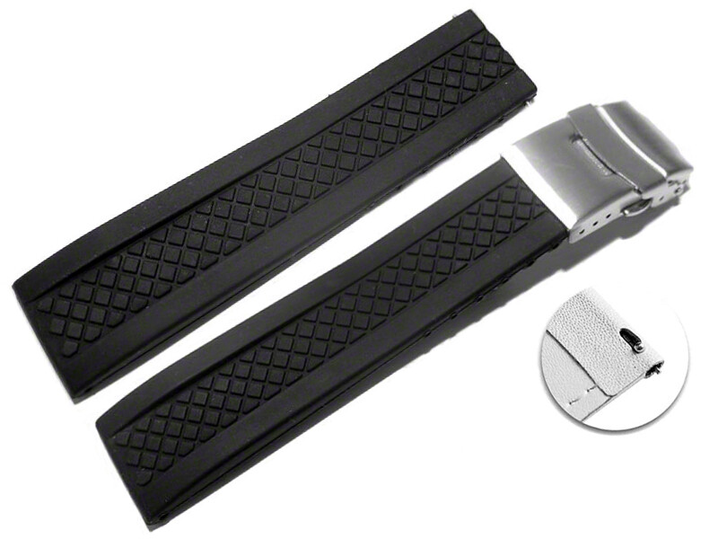 Schnellwechsel Uhrenband Faltschließe Uhrenarmband Silikon Karo schwa