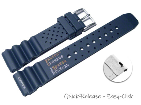 Schnellwechsel Uhrenarmband Silikon Sport blau 18mm 20mm...