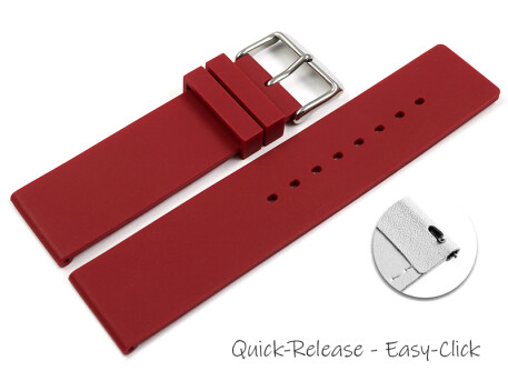 Schnellwechsel Uhrenband Silikon Glatt rot 18mm 20mm 22mm