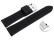 Schnellwechsel Uhrenarmband schwarz mit roter Naht aus Silikon 24mm Schwarz