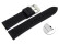 Schnellwechsel Uhrenarmband schwarz mit blauer Naht aus Silikon 24mm Schwarz