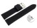 Schnellwechsel Uhrenarmband schwarz mit schwarzer Naht aus Silikon 20mm Gold