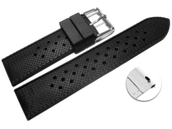 Schnellwechsel Uhrenarmband Silikon Carbon schwarz 18mm Schwarz