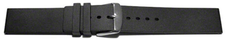 Schnellwechsel Uhrenband Silikon Glatt schwarz 12mm Stahl