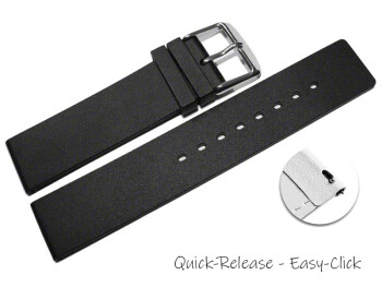 Schnellwechsel Uhrenband Silikon Glatt schwarz 20mm Stahl