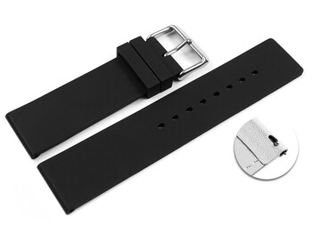 Schnellwechsel Uhrenband Silikon Glatt schwarz 22mm Gold