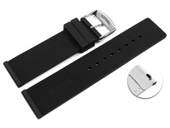Schnellwechsel Uhrenband Silikon Glatt schwarz 22mm Gold