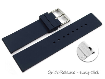 Schnellwechsel Uhrenband Silikon Glatt dunkelblau 20mm Schwarz