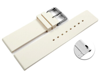 Schnellwechsel Uhrenband Silikon Glatt creme 18mm Stahl