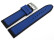 Uhrenarmband Silikon-Leder Hybrid  blau-schwarz 18mm 20mm 22mm