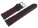 Uhrenarmband Leder gelocht Two-Colors schwarz-rot 18mm 20mm 22mm