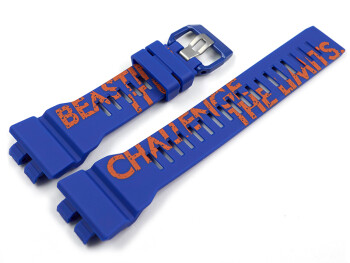 Uhrenarmband Casio G-Squad Resin blau für GBA-800DG-2A Aufschriften orange