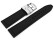 Uhrenarmband Silikon-Leder Hybrid  weiß-schwarz 18mm Schwarz
