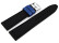 Uhrenarmband Silikon-Leder Hybrid  blau-schwarz 18mm Schwarz