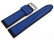 Uhrenarmband Silikon-Leder Hybrid  blau-schwarz 20mm Stahl