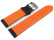 Uhrenarmband Leder gelocht Two-Colors schwarz-orange 20mm Schwarz