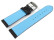Uhrenarmband Leder gelocht Two-Colors schwarz-hellblau 22mm Schwarz