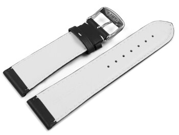 Uhrenarmband Leder gelocht Two-Colors schwarz-weiß 22mm Gold