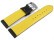Uhrenarmband Leder gelocht Two-Colors schwarz-gelb 20mm Stahl
