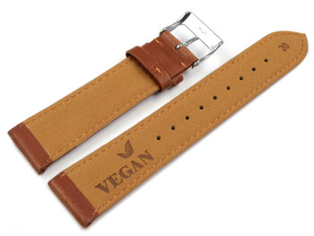 Uhrenarmband Vegan aus Korn in hellbraun leicht gepolstert 12mm Gold