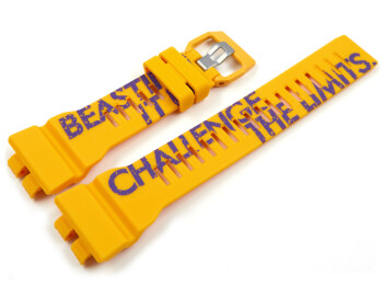 Uhrenarmband Casio G-Squad Resin gelb orange für GBA-800DG-9A mit Aufschriften