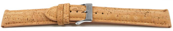 Veganes Uhrenband leicht gepolstert Kork Natur 22mm Gold