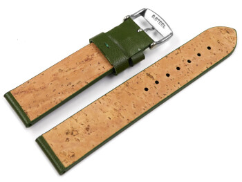 Veganes Uhrenband aus Kaktus grün 14mm Stahl