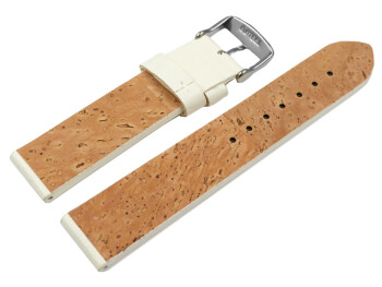 Veganes Uhrenband aus Kaktus weiß 14mm Gold