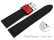 Schnellwechsel Uhrenarmband Silikon-Leder Hybrid  rot-schwarz 18mm 20mm 22mm