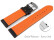 Schnellwechsel Uhrenarmband Leder gelocht Two-Colors schwarz-orange 18mm 20mm 22mm