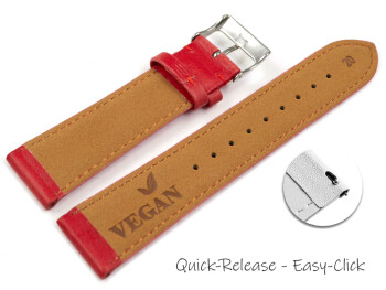 Schnellwechsel Uhrenarmband Vegan aus Korn rot leicht gepolstert 12mm 14mm 16mm 18mm 20mm 22mm