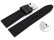 Schnellwechsel Uhrenarmband Silikon-Leder Hybrid  schwarz mit roter Naht 22mm Stahl