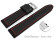 Schnellwechsel Uhrenarmband Silikon-Leder Hybrid  schwarz mit roter Naht 22mm Schwarz