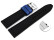 Schnellwechsel Uhrenarmband Silikon-Leder Hybrid  blau-schwarz 20mm Schwarz