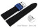 Schnellwechsel Uhrenarmband Silikon-Leder Hybrid  blau-schwarz 22mm Stahl