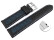 Schnellwechsel Uhrenarmband Leder gelocht Two-Colors schwarz-hellblau 18mm Gold
