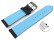 Schnellwechsel Uhrenarmband Leder gelocht Two-Colors schwarz-hellblau 18mm Gold