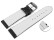 Schnellwechsel Uhrenarmband Leder gelocht Two-Colors schwarz-weiß 22mm Stahl