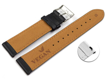 Schnellwechsel Uhrenarmband Vegan aus Korn in schwarz leicht gepolstert 16mm Gold