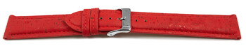 Veganes Schnellwechsel Uhrenband leicht gepolstert Kork rot 16mm Gold