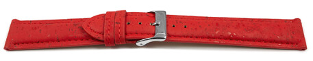 Veganes Schnellwechsel Uhrenband leicht gepolstert Kork rot 18mm Gold