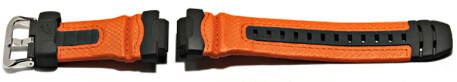 Uhrenarmband Casio f.G-315RL-4AV,Kunststoff grau/Leder orange