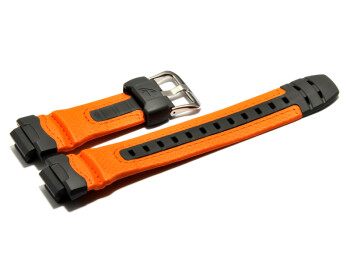 Uhrenarmband Casio f.G-315RL-4AV,Kunststoff grau/Leder orange