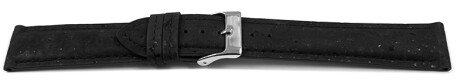 Veganes Schnellwechsel Uhrenband leicht gepolstert Kork schwarz 20mm Schwarz