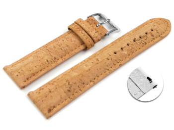 Veganes Schnellwechsel Uhrenband leicht gepolstert Kork Natur 18mm Gold
