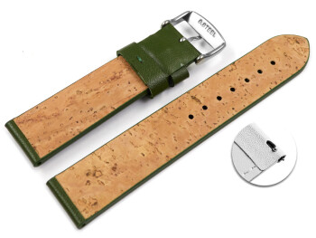 Veganes Schnellwechsel Uhrenband aus Kaktus grün 22mm Schwarz