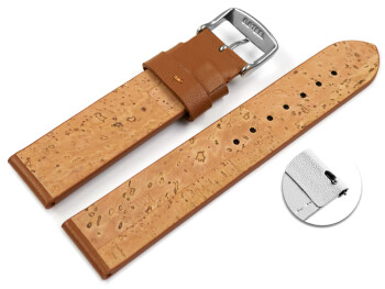 Veganes Schnellwechsel Uhrenband aus Kaktus hellbraun 22mm Gold