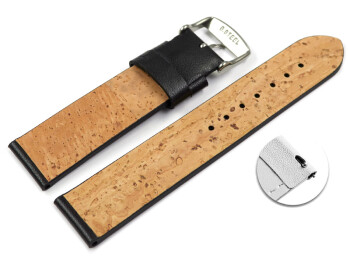 Veganes Schnellwechsel Uhrenband aus Kaktus schwarz 22mm Stahl