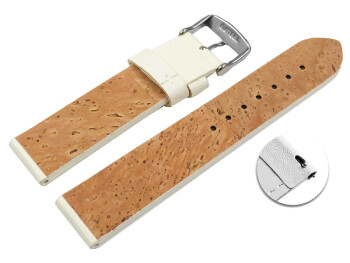 Veganes Schnellwechsel Uhrenband aus Kaktus weiß 18mm Gold