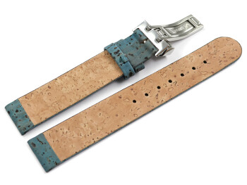 Veganes Uhrenarmband Kippfaltschließe aus Kork Pavone 12mm Schwarz